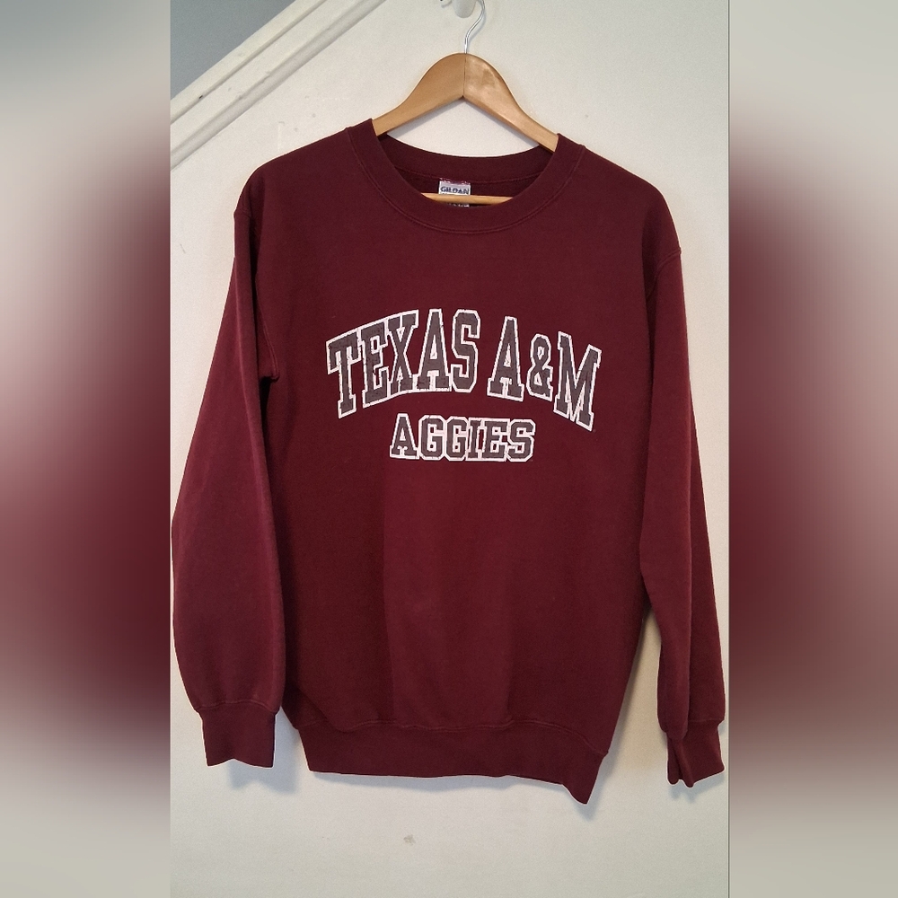 Gildan Texas A&M Aggies Womans Sm Crew Neck Sweatshirt Maroon